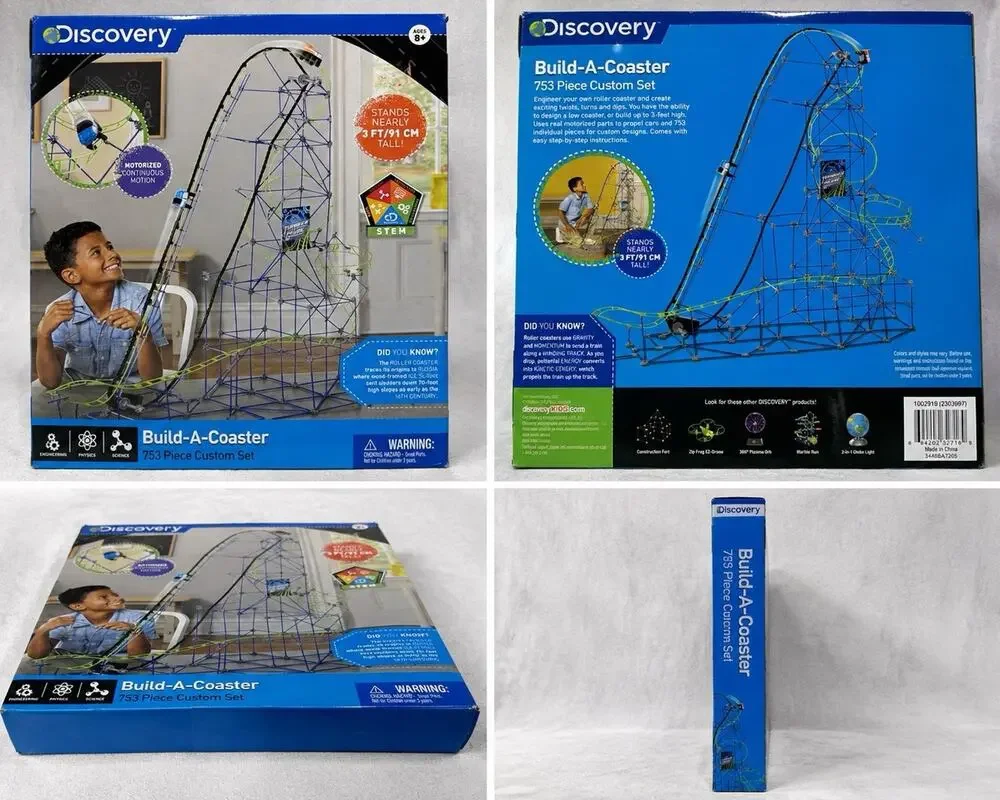 Discovery Build-A-Coaster 753 Piece STEM Roller Coaster Set NEW Sealed NIB